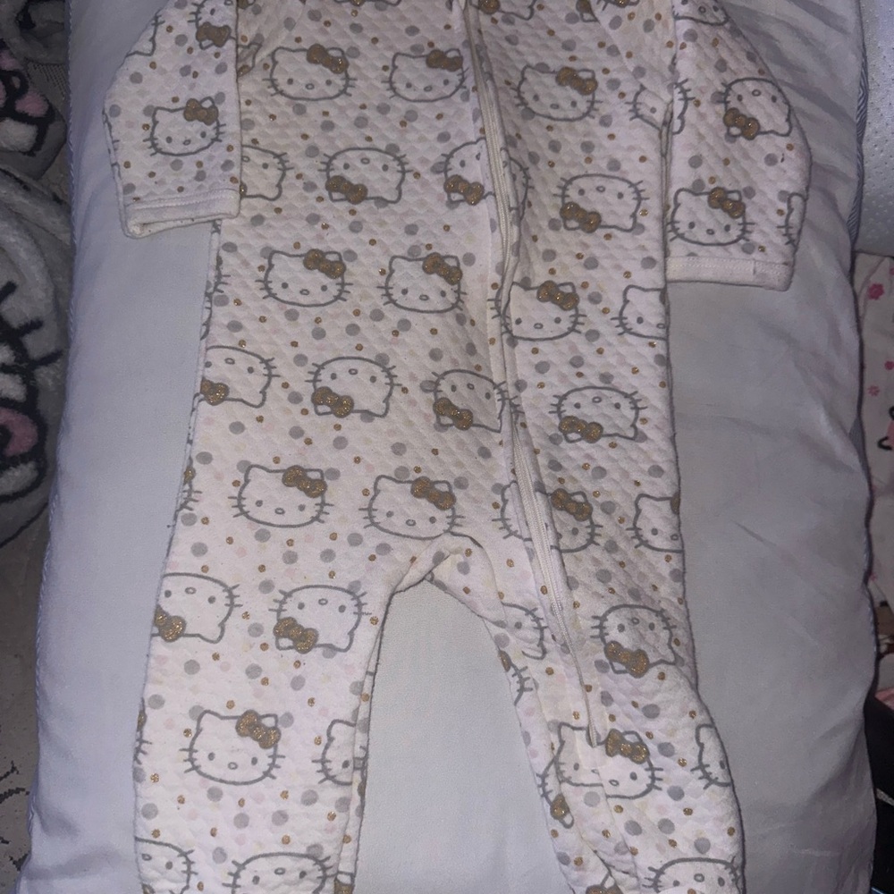 Hello Kitty Cream and Gold Footies One Piece